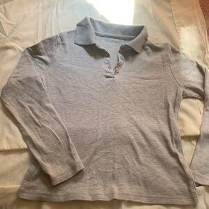 Grey Long Sleeved Collared Shirt